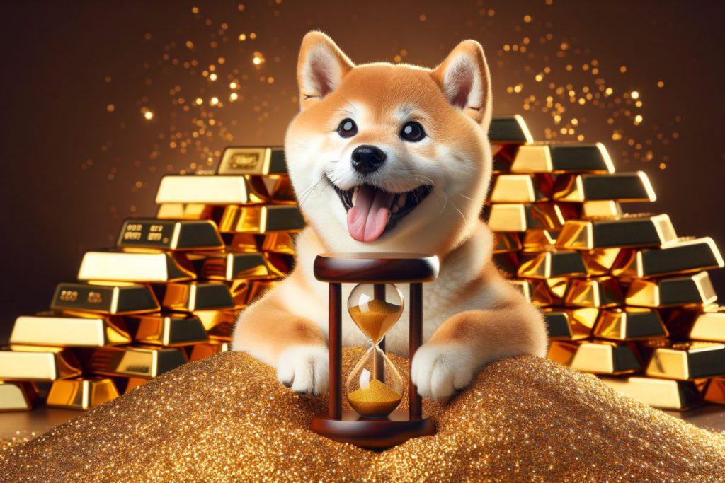 Shiba Inu SHIB gold hourglass gold 2025