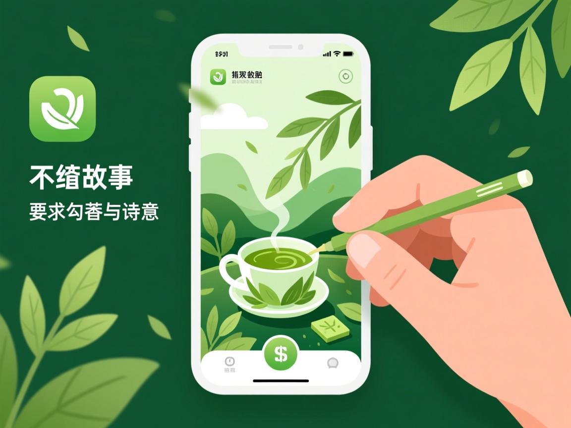 抹茶故事插画教程App，用指尖勾勒茶香与诗意
