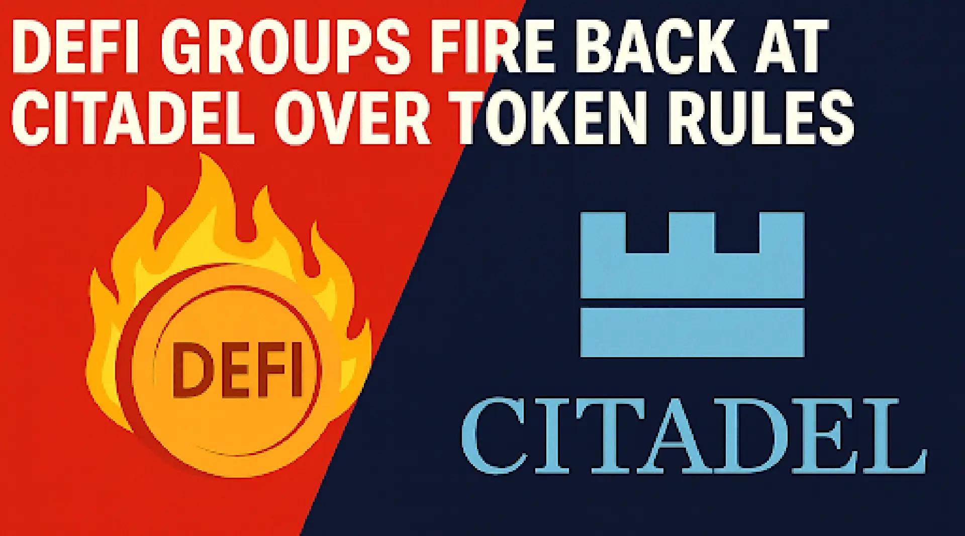 今日加密货币新闻：DeFi 组织挑战 Citadel 代币规则推进